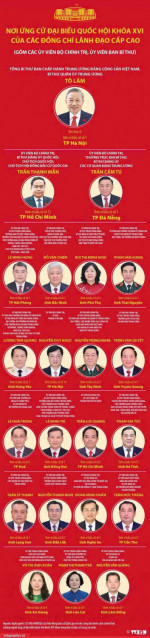 Các đồng chí lãnh đạo cấp cao ứng cử đại biểu Quốc hội khóa XVI
