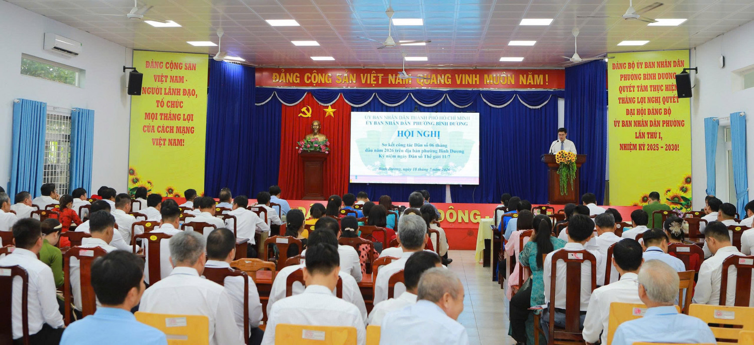 Phường Bình Dương tổ chức Hội nghị kỷ niệm Ngày Dân số Thế giới 11/7, sơ kết công tác dân số 6 tháng đầu năm 2026